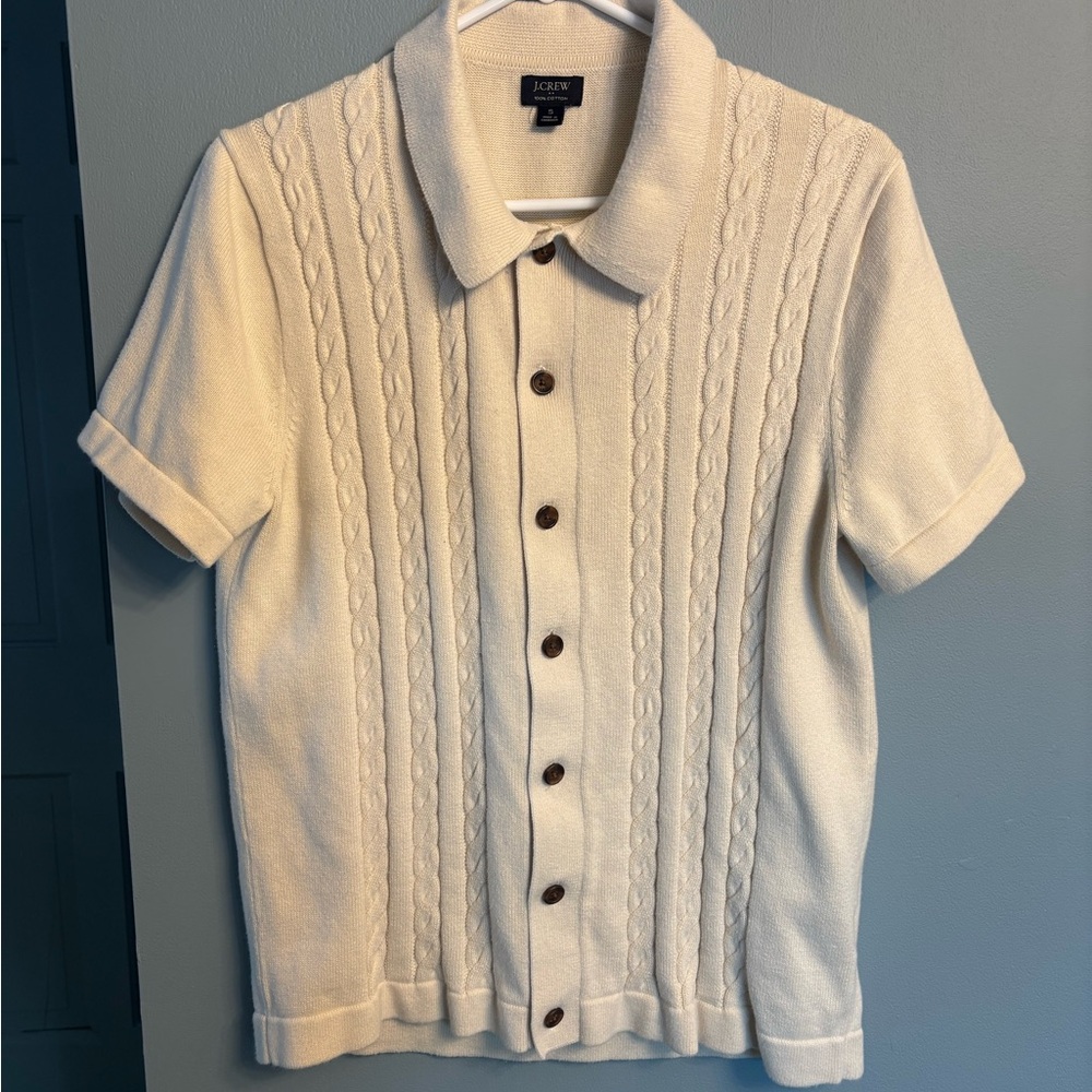 J. Crew Cream Short Sleeve Cardigan